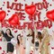 Will You Be My Girlfriend Balloon & 500 Rose Petals – 4 Red Heart Foil Balloons for Proposal & Valentine